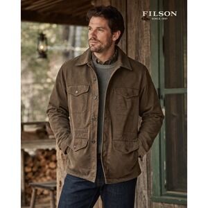 Filson Field Jacket Mens L Brown Cotton Utility Workwear Forestry Barn Coat